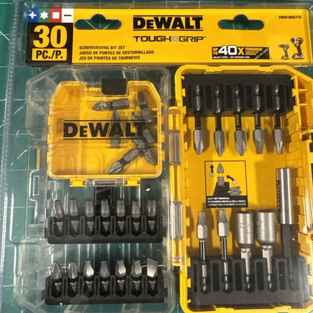 DeWalt Tough Grip Screwdriving Bit Set (30-Piece) w/ Case 40X Tougher New